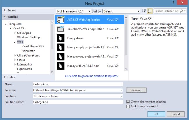 ASP.Net Web API Using Entity Framework 6: Day 1